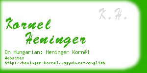 kornel heninger business card